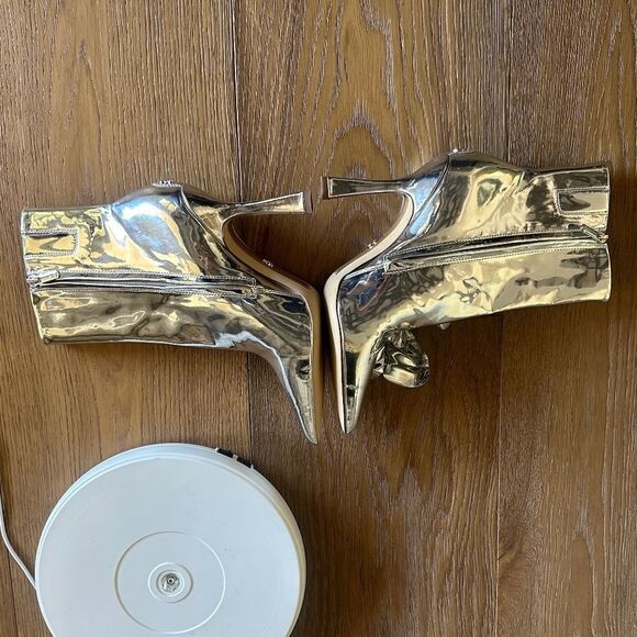 Sam Edelman ESMAE STILETTO ANKLE BOOTIE in Metallic Silver - Picture 7 of 11